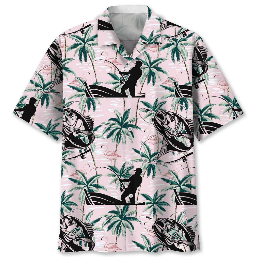 Fishing Tropical Pink Trendy Hawaiian Shirt
