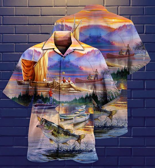 Fishing Under Sunset Cool – Hawaiian Shirt