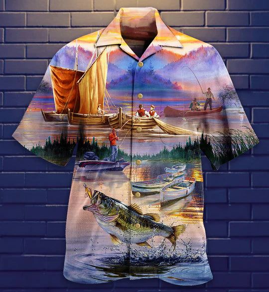 Fishing Under Sunset Cool – Hawaiian Shirt