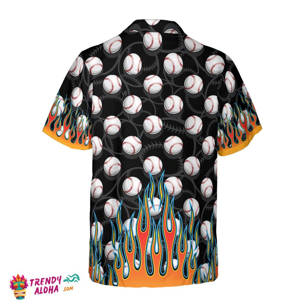 Flame Baseballs Hawaiian Shirt