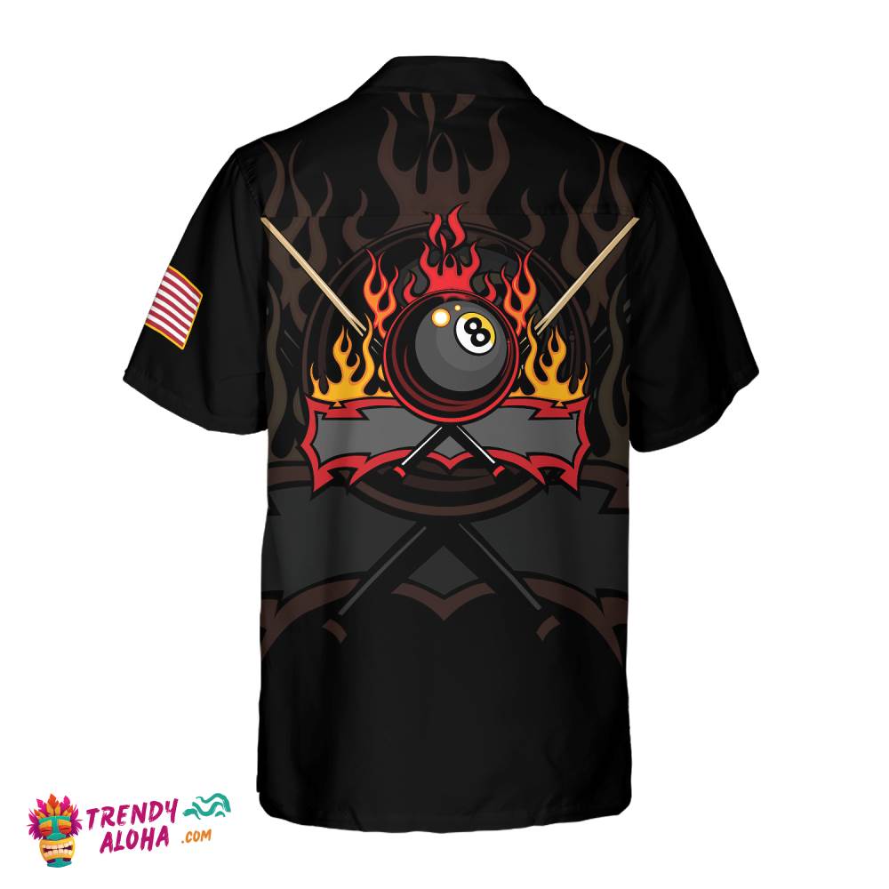 Flame Skull Billiard Pool Hawaiian Shirt