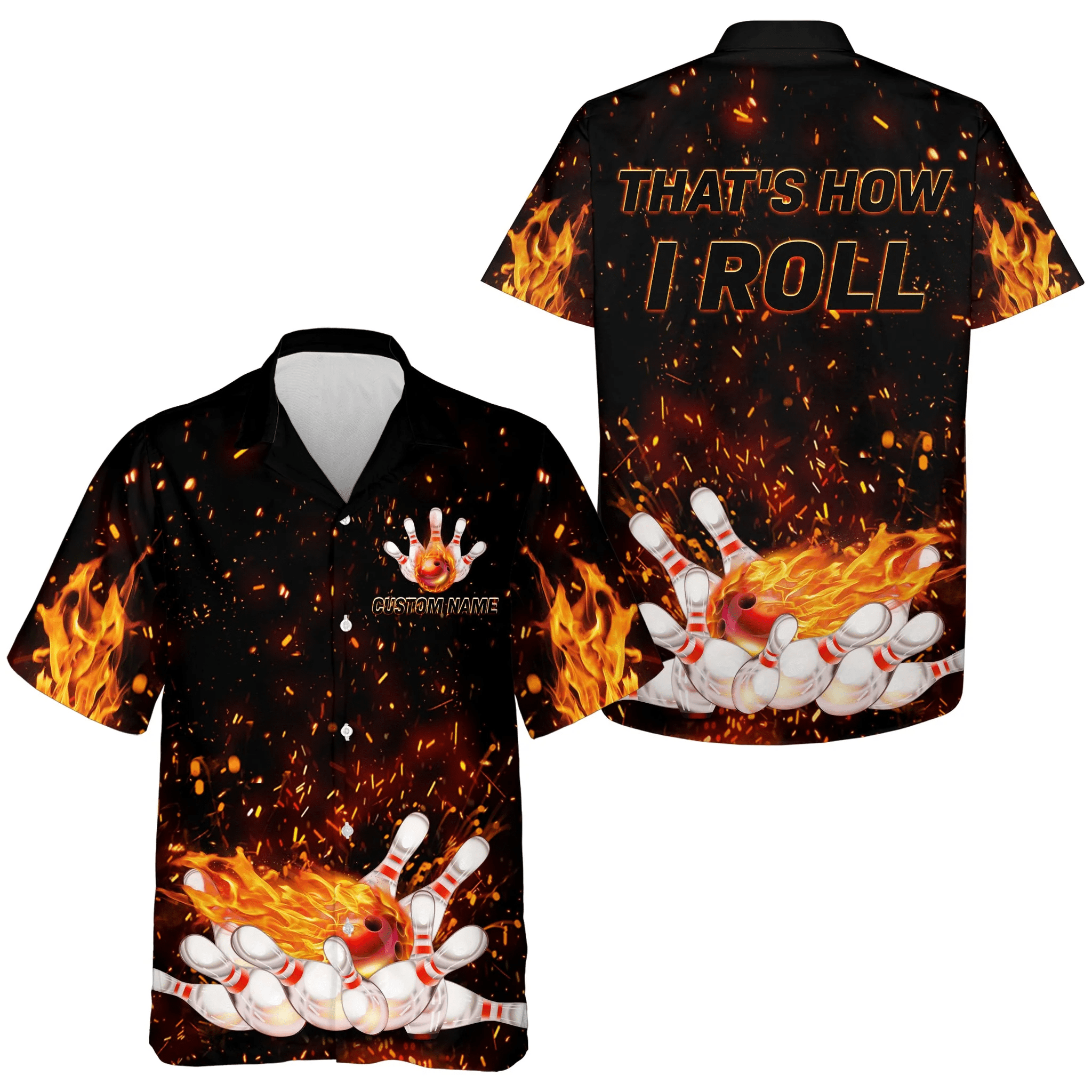 Flames Hawaiian Bowling Shirt For Men Women, That’s How I Roll, Custom Name Fire Bowlers Jersey Flames Hawaiian Bowling Shirt For Men Women, That’s How I Roll, Custom Name Fire Bowlers Jersey