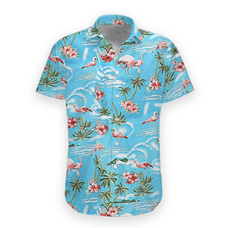 Flamingo Aloha Shirt Blue Ocean Palm Tree Flamingo Hawaiian Shirt Flamingo Hawaii Shirt Flamingo Aloha Shirt Blue Ocean Palm Tree Flamingo Hawaiian Shirt Flamingo Hawaii Shirt