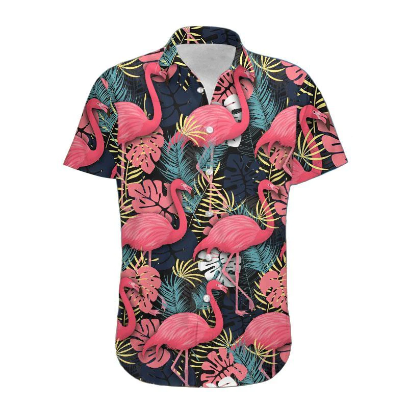 Flamingo Aloha Shirt Flamingo Pattern Tropical Hawaiian Shirt Flamingo Hawaii Shirt