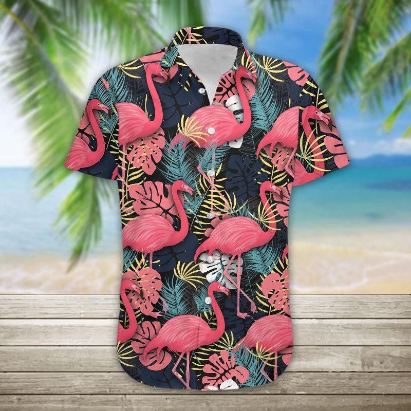 Flamingo Aloha Shirt Flamingo Pattern Tropical Trendy Hawaiian Shirt Flamingo Hawaii Shirt