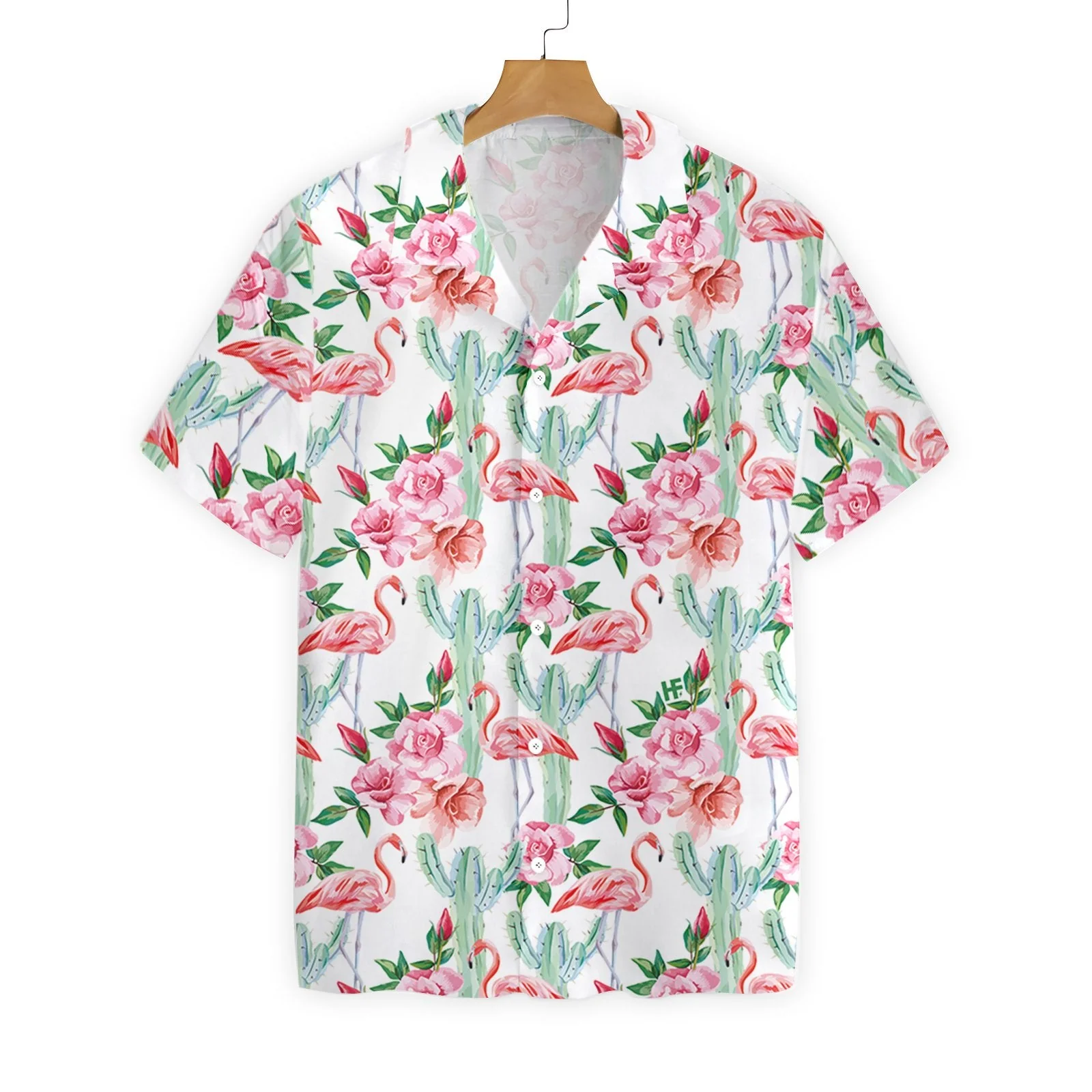 Flamingo Aloha Shirt White Flamingo Cactus Hawaiian Shirt Flamingo Aloha Shirt