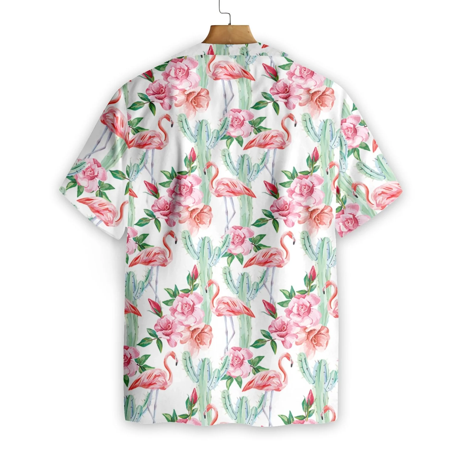 Flamingo Aloha Shirt White Flamingo Cactus Trendy Hawaiian Shirt Flamingo Aloha Shirt