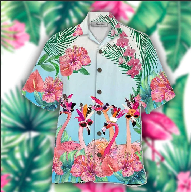 Flamingo Aloha Trendy Hawaiian Shirts For Men & For Women Flamingo Aloha Trendy Hawaiian Shirts For Men & For Women