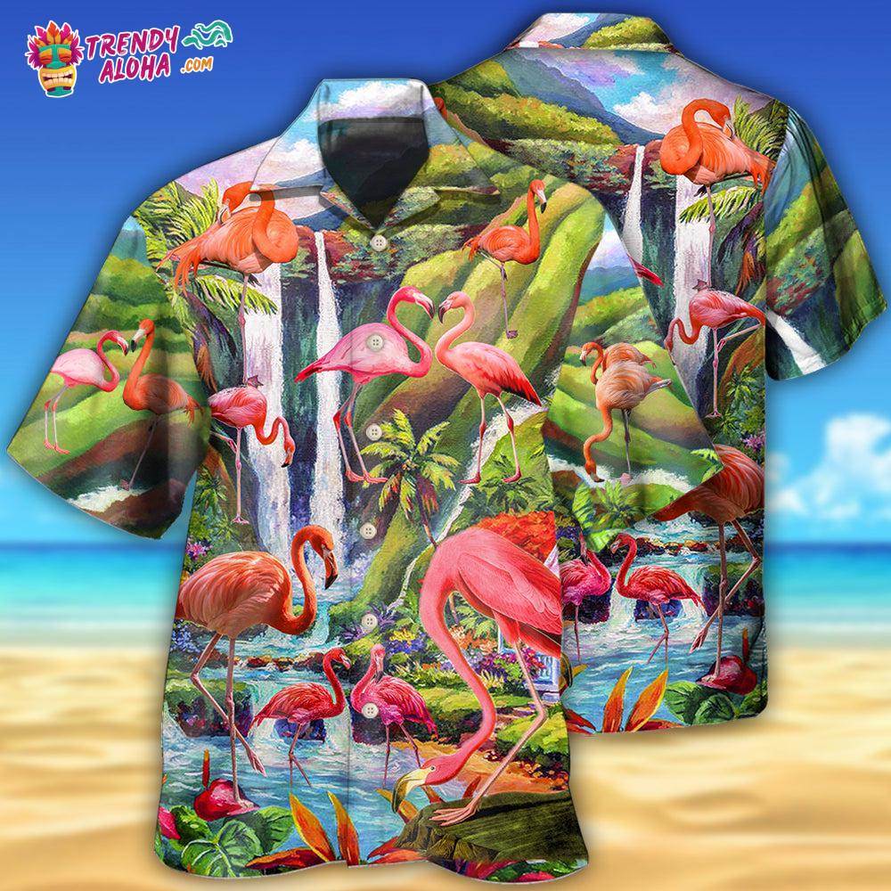 Flamingo Beautiful Landscape Hawaiian Shirt – Trendy Aloha