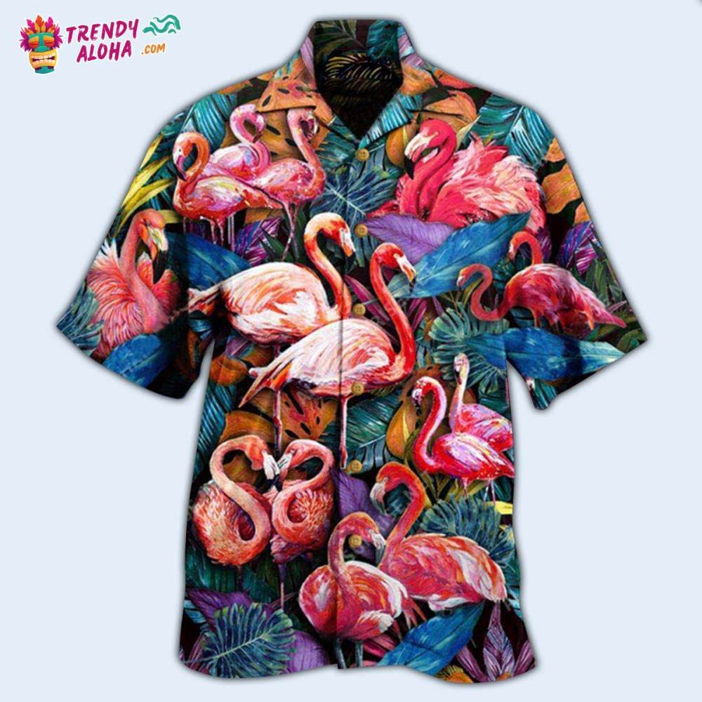 Flamingo Coloful In Tropical Hawaiian Shirt – Trendy Aloha