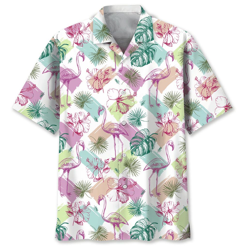Flamingo Color Trendy Hawaiian Shirt