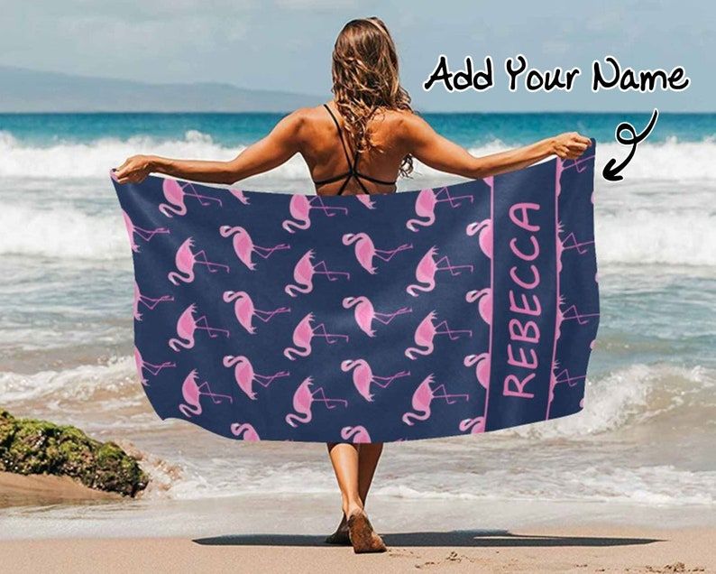 Flamingo Design Personalized Beach Towels Perfect for Summer Days