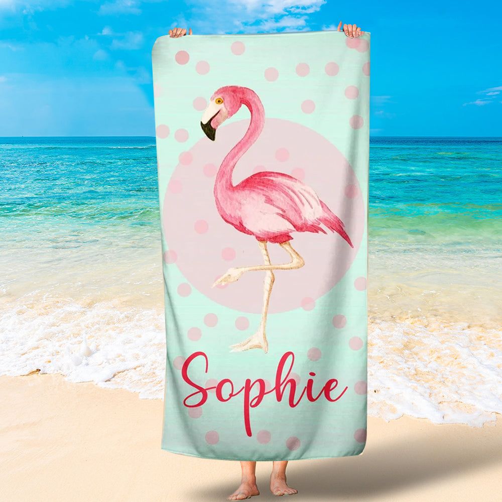 Flamingo Design Personalized Lovely Summer Beach Towels Unique Gift