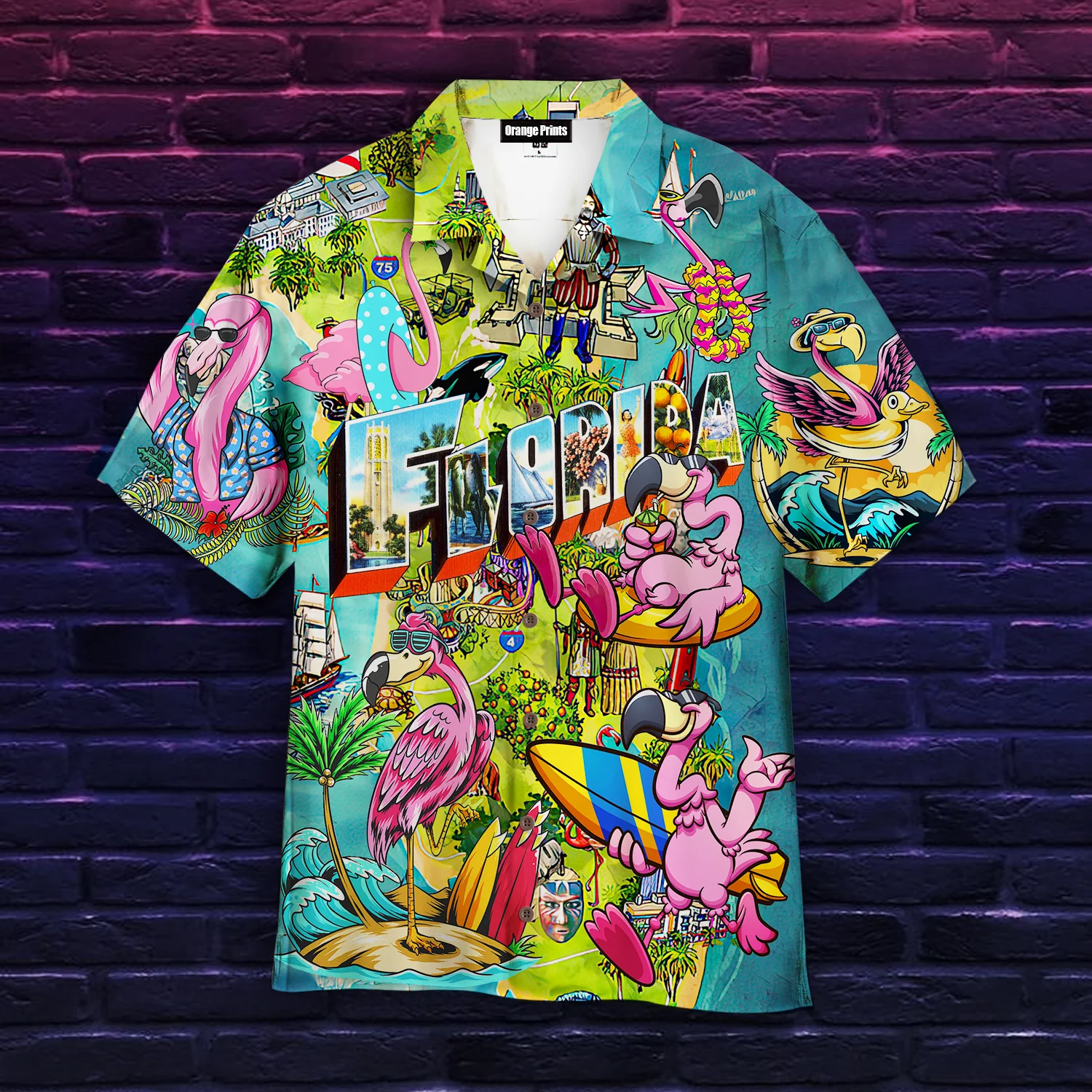 Flamingo Florida Beach Summer Party Hawaiian Shirt For