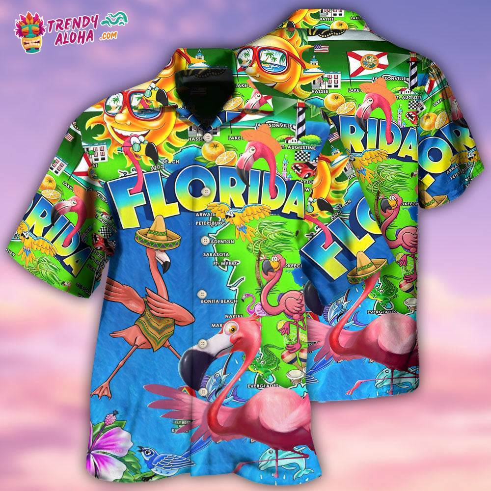 Flamingo Go To Florida To See Flamingo Hawaiian Shirt – Trendy Aloha