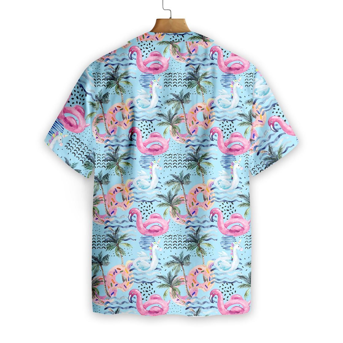 Flamingo Hawaii Shirt Balloon Flamingo Unicorn Summer Pool Hawaiian Shirt Flamingo Aloha Shirt