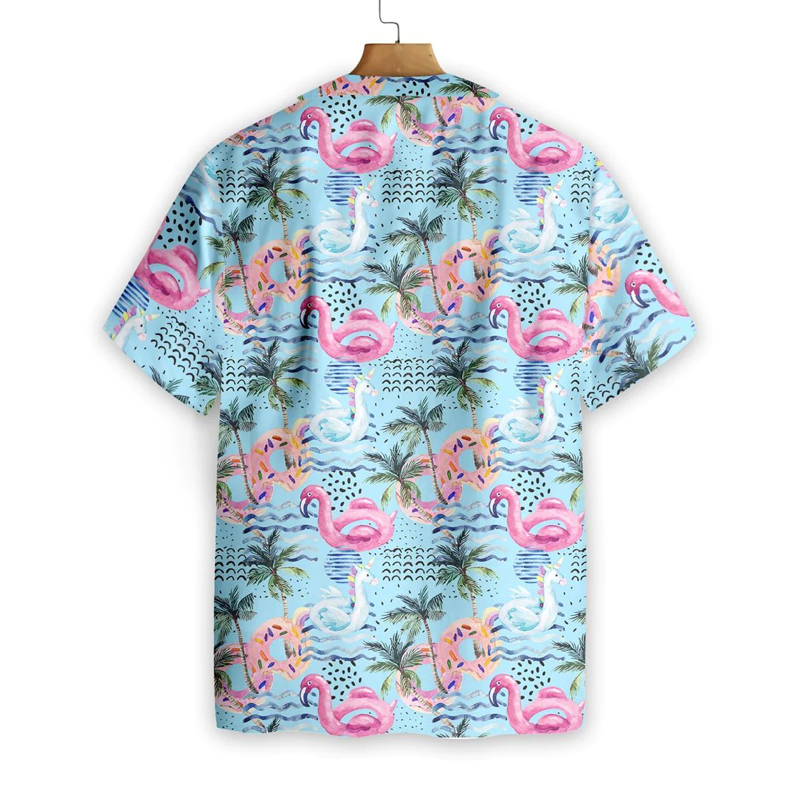 Flamingo Hawaii Shirt Balloon Flamingo Unicorn Summer Pool Trendy Hawaiian Shirt Flamingo Aloha Shirt