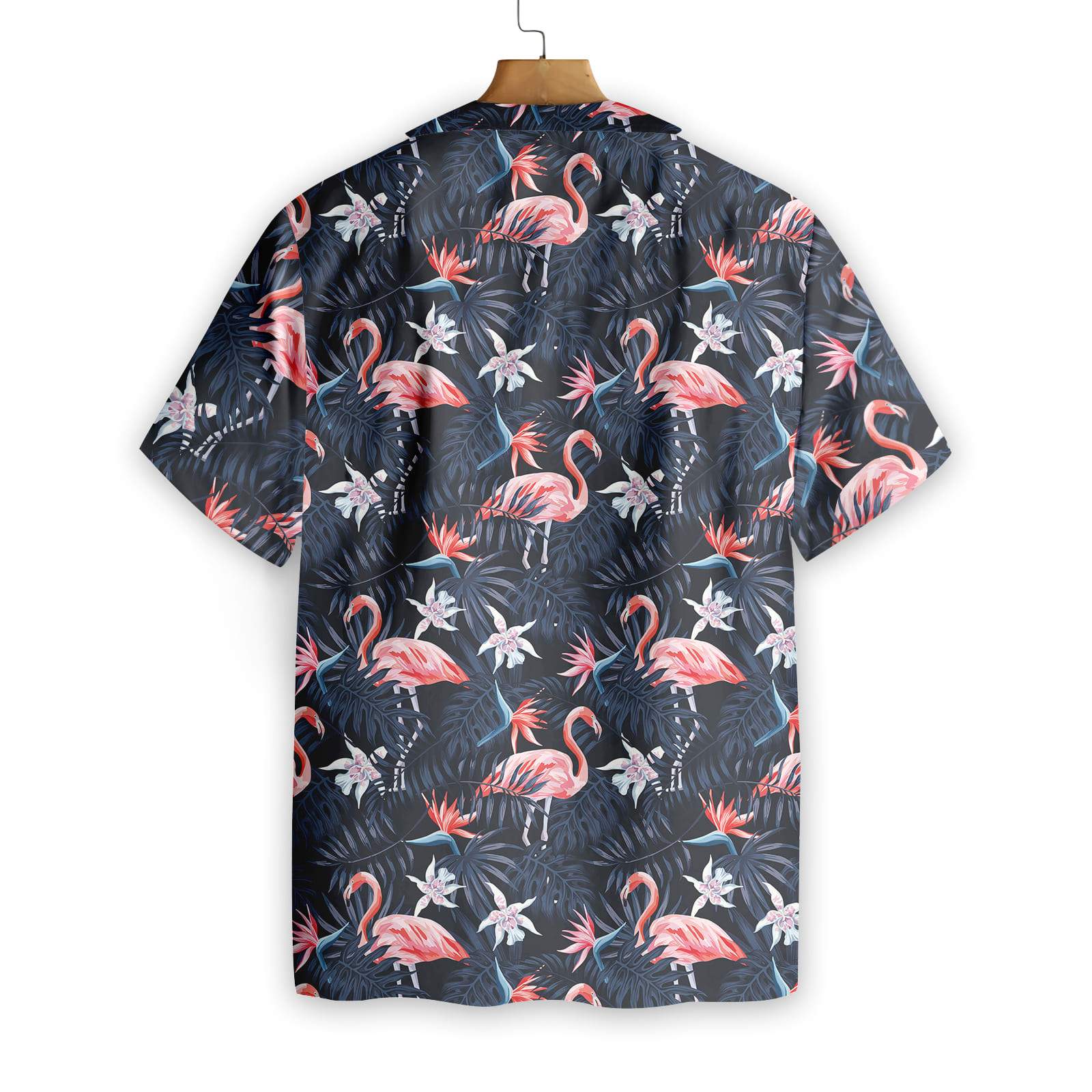 Flamingo Hawaii Shirt Black Tropical Forest Flamingo Hawaiian Shirt Flamingo Aloha Shirt