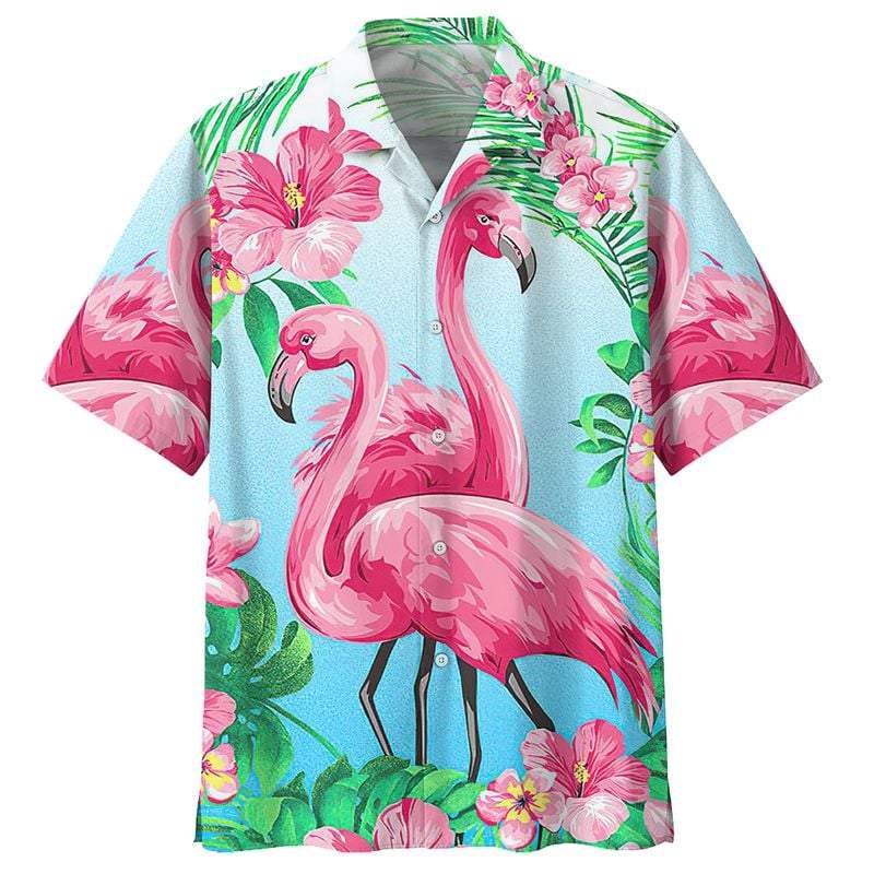 Flamingo Hawaii Shirt Couple Flamingo Flower Hawaiian Shirt Flamingo Aloha Shirt