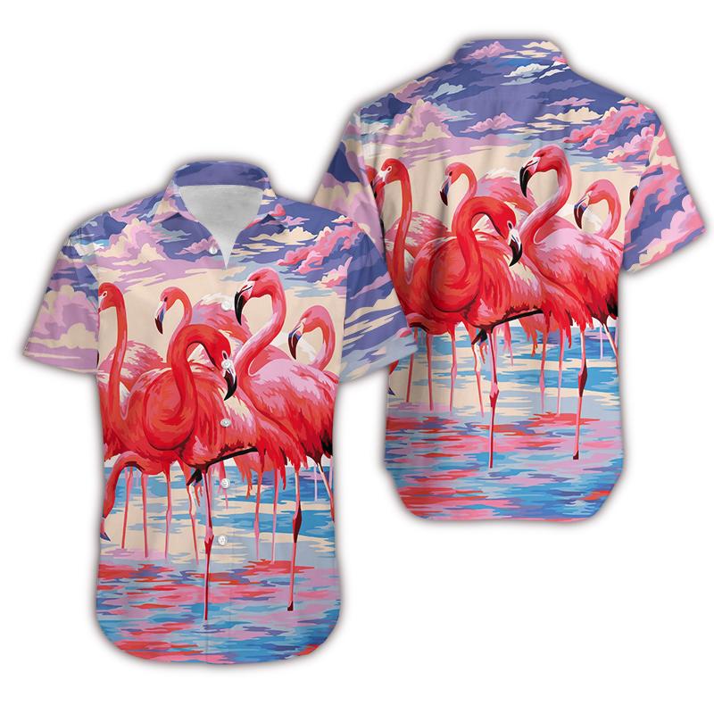 Flamingo Hawaii Shirt Flamingo Cloud Hawaiian Shirt Flamingo Aloha Shirt