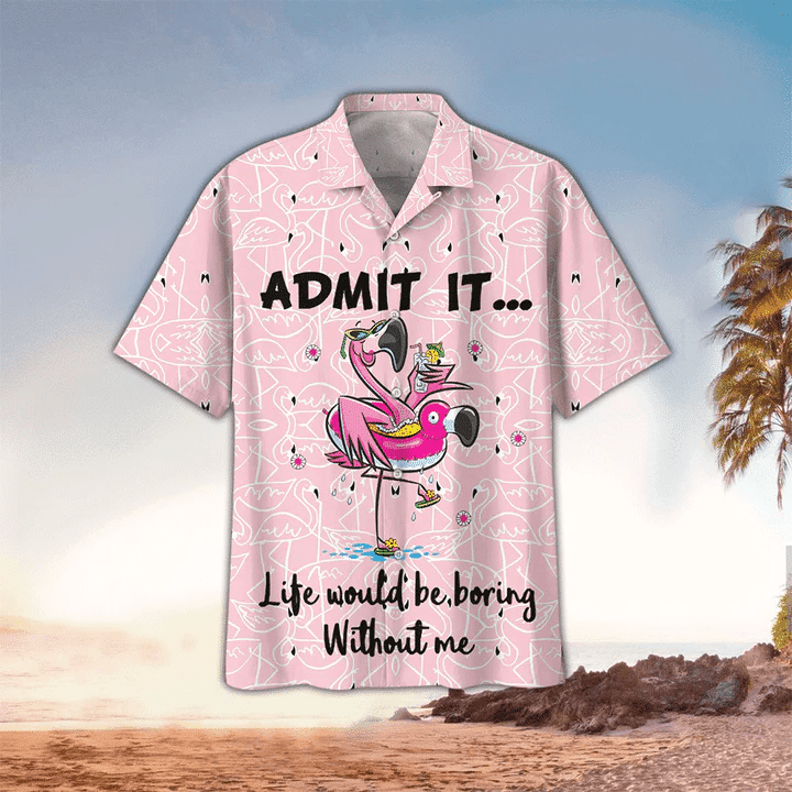 Flamingo Hawaii Shirt, Flamingo Trendy Hawaiian Shirt For Summer, Flamingo Lovers