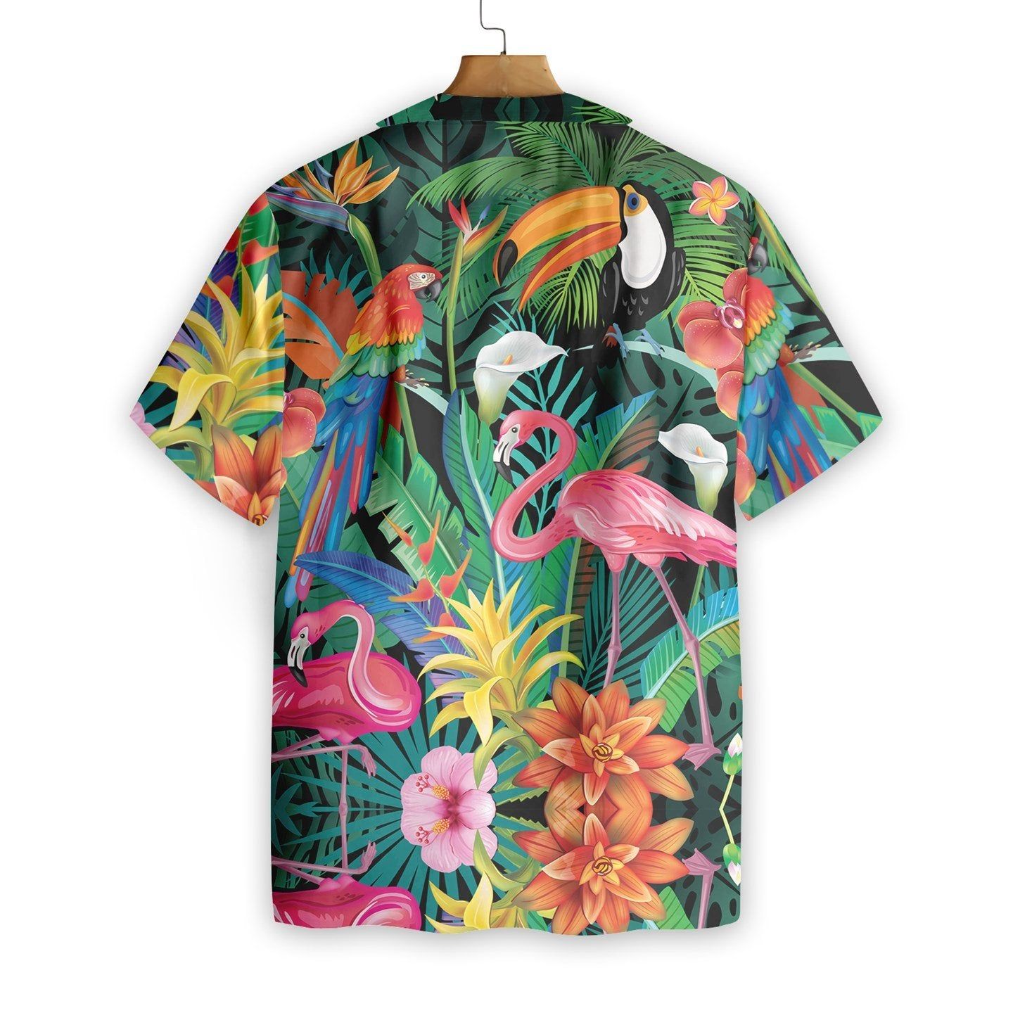 Flamingo Hawaii Shirt Tropical Flower Forest Tropical Bird Hawaiian Shirt Flamingo Aloha Shirt