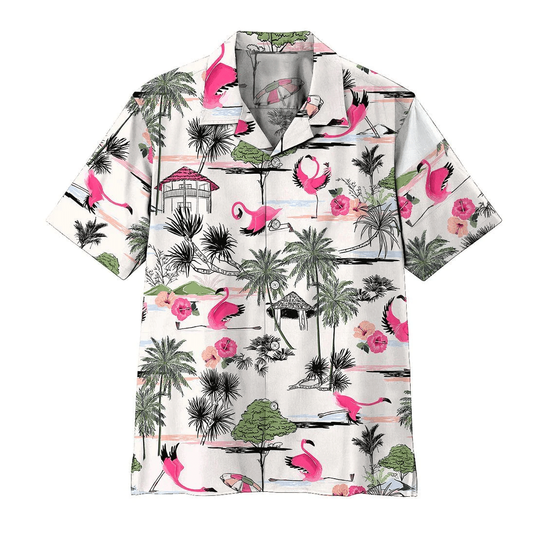 Flamingo Hawaii Shirt Vintage Yoga Flamingo Hawaiian Shirt Flamingo Aloha Shirt