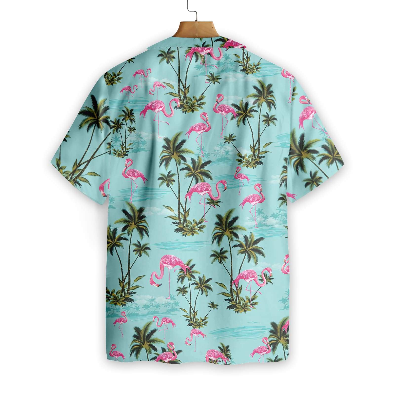 Flamingo Hawaiian Shirt Blue Flamingo Palm Tree Hawaii Shirt Flamingo Aloha Shirt