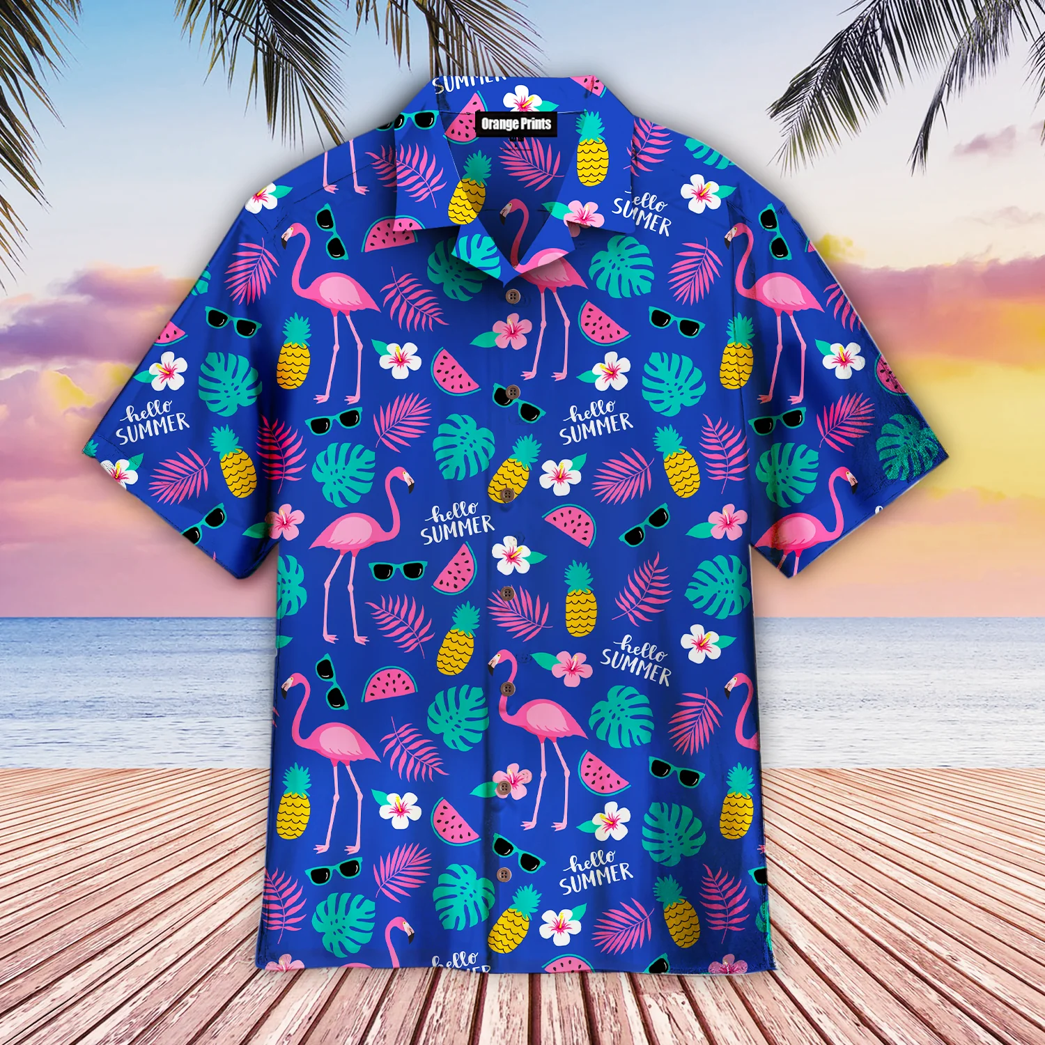 Flamingo Hello Summer Hawaiian Shirt For Aloha Shirt
