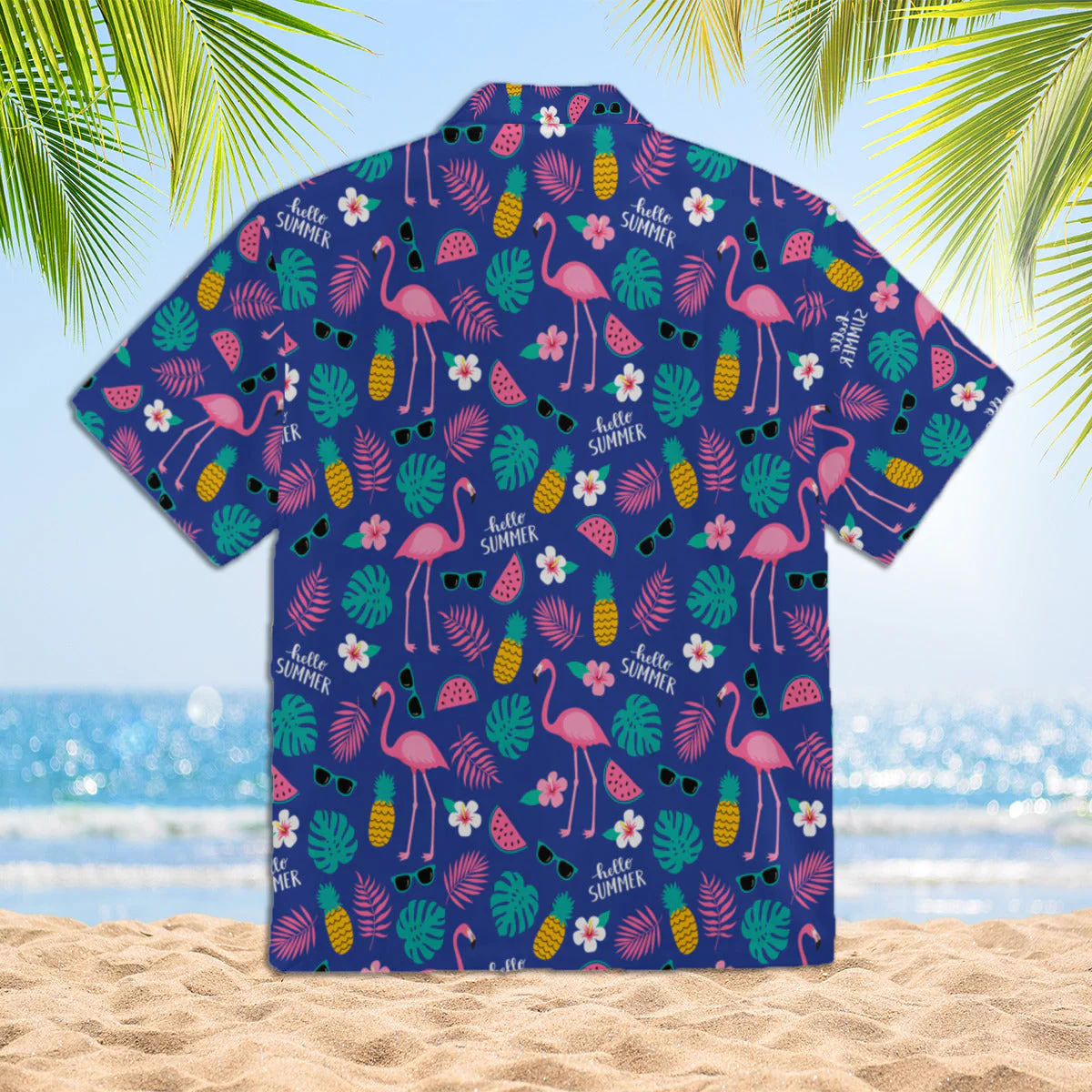 Flamingo Hello Summer Trendy Hawaiian Shirt For Aloha Shirt