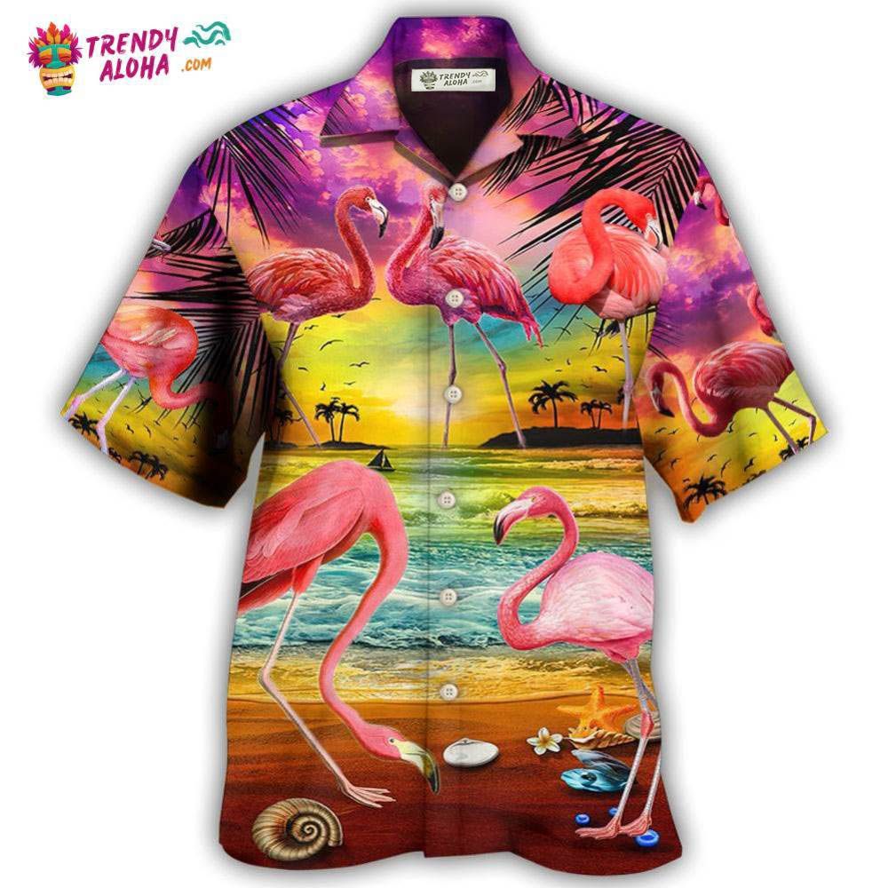Flamingo In The Paradise Summer Cool Style Hawaiian Shirt – Trendy Aloha Flamingo In The Paradise Summer Cool Style Hawaiian Shirt – Trendy Aloha