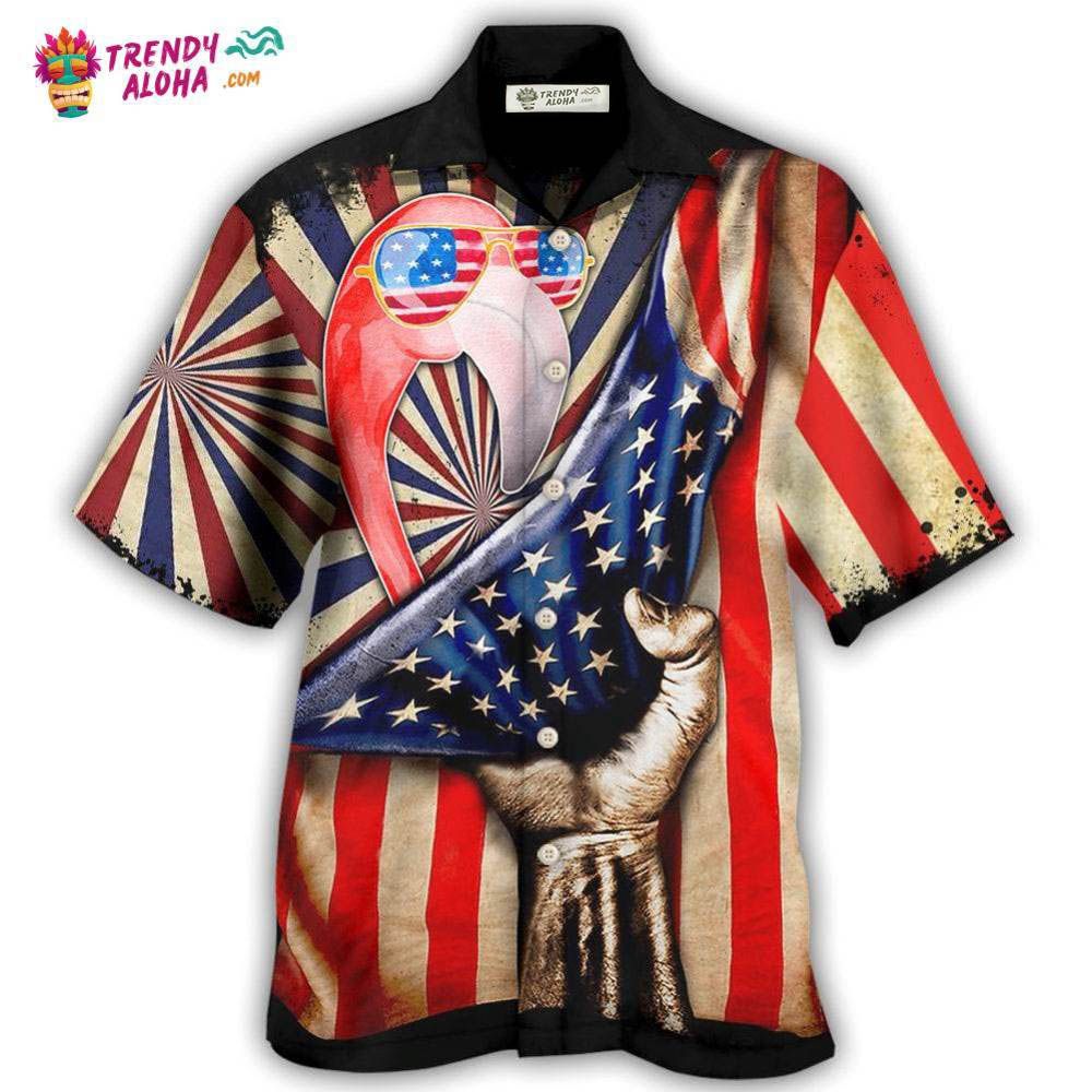 Flamingo Independence Day Hawaiian Shirt – Trendy Aloha Flamingo Independence Day Hawaiian Shirt – Trendy Aloha