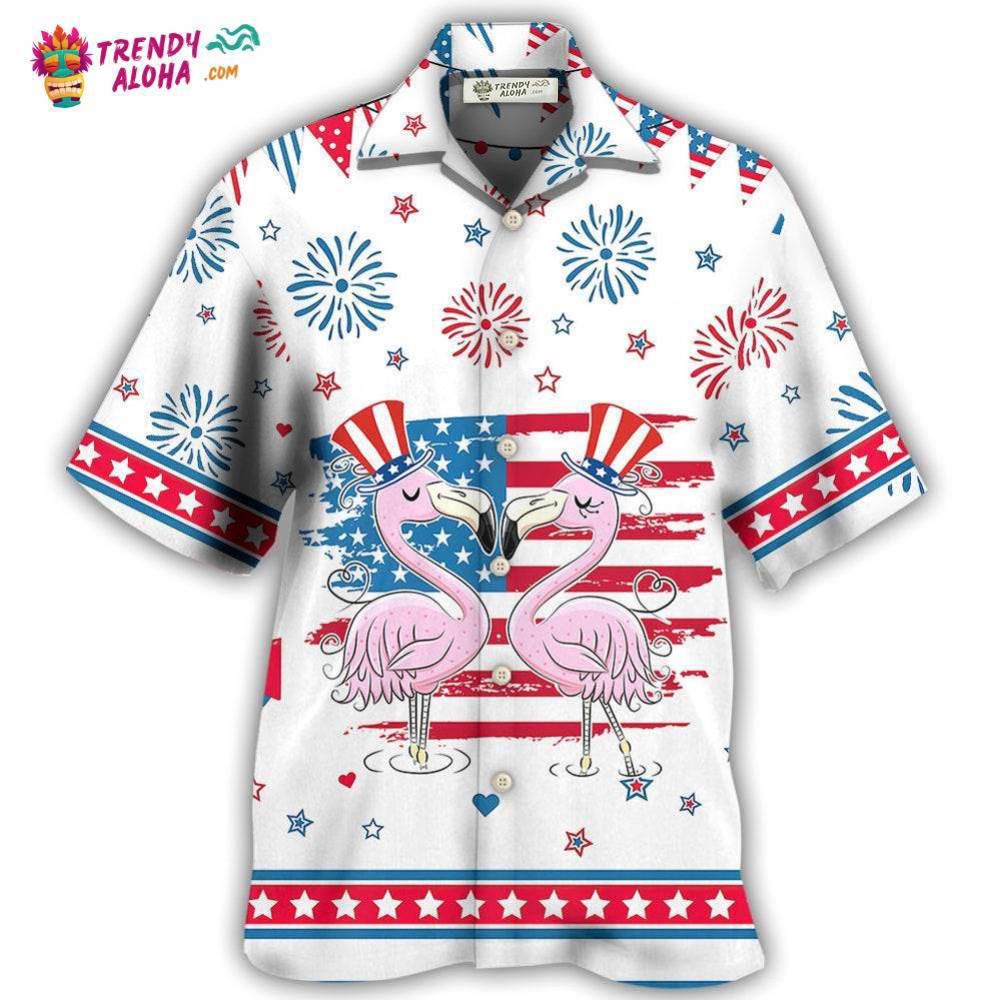 Flamingo Independence Day Star America Hawaiian Shirt – Trendy Aloha Flamingo Independence Day Star America Hawaiian Shirt – Trendy Aloha