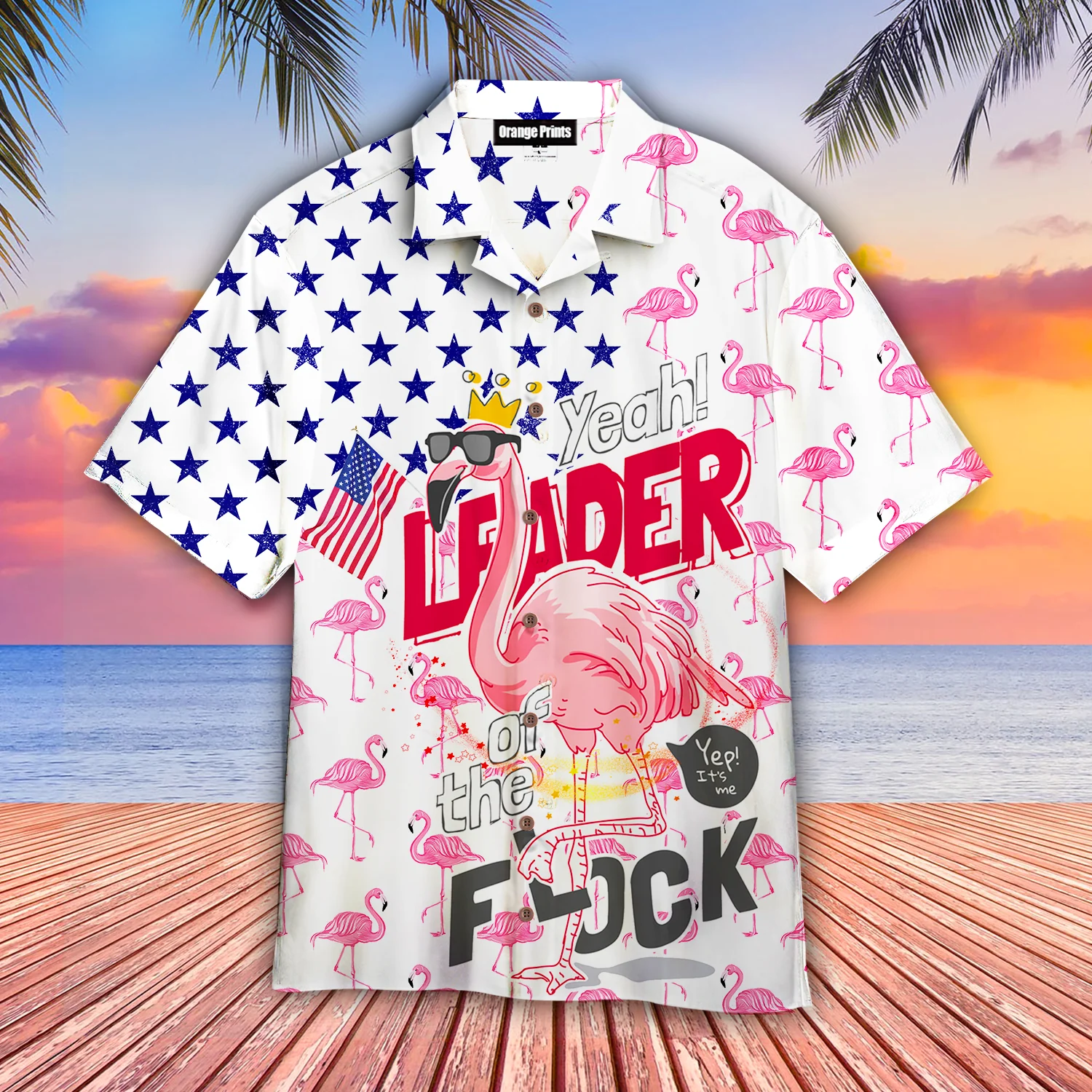Flamingo Leader Of The Flock Hawaiian Shirt For