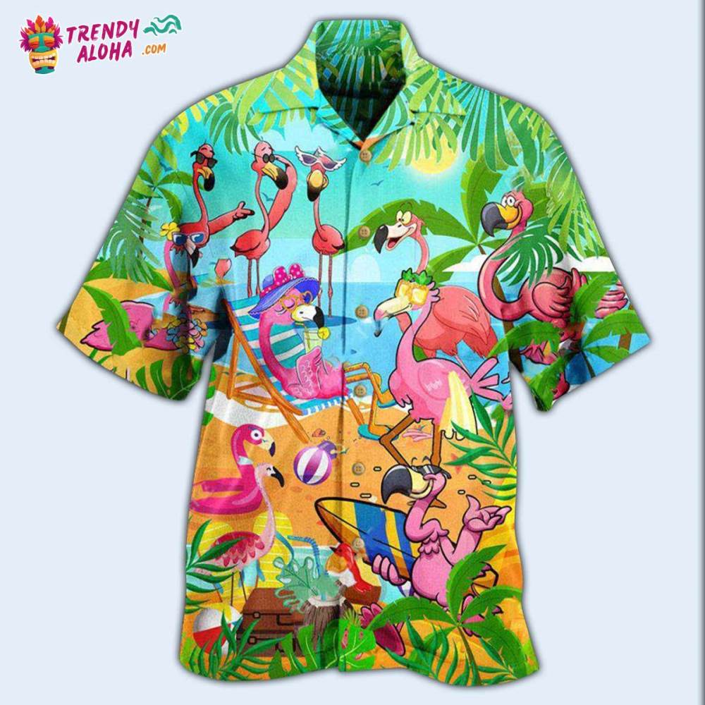 Flamingo Let’S Get Flocked Up Hawaiian Shirt – Trendy Aloha