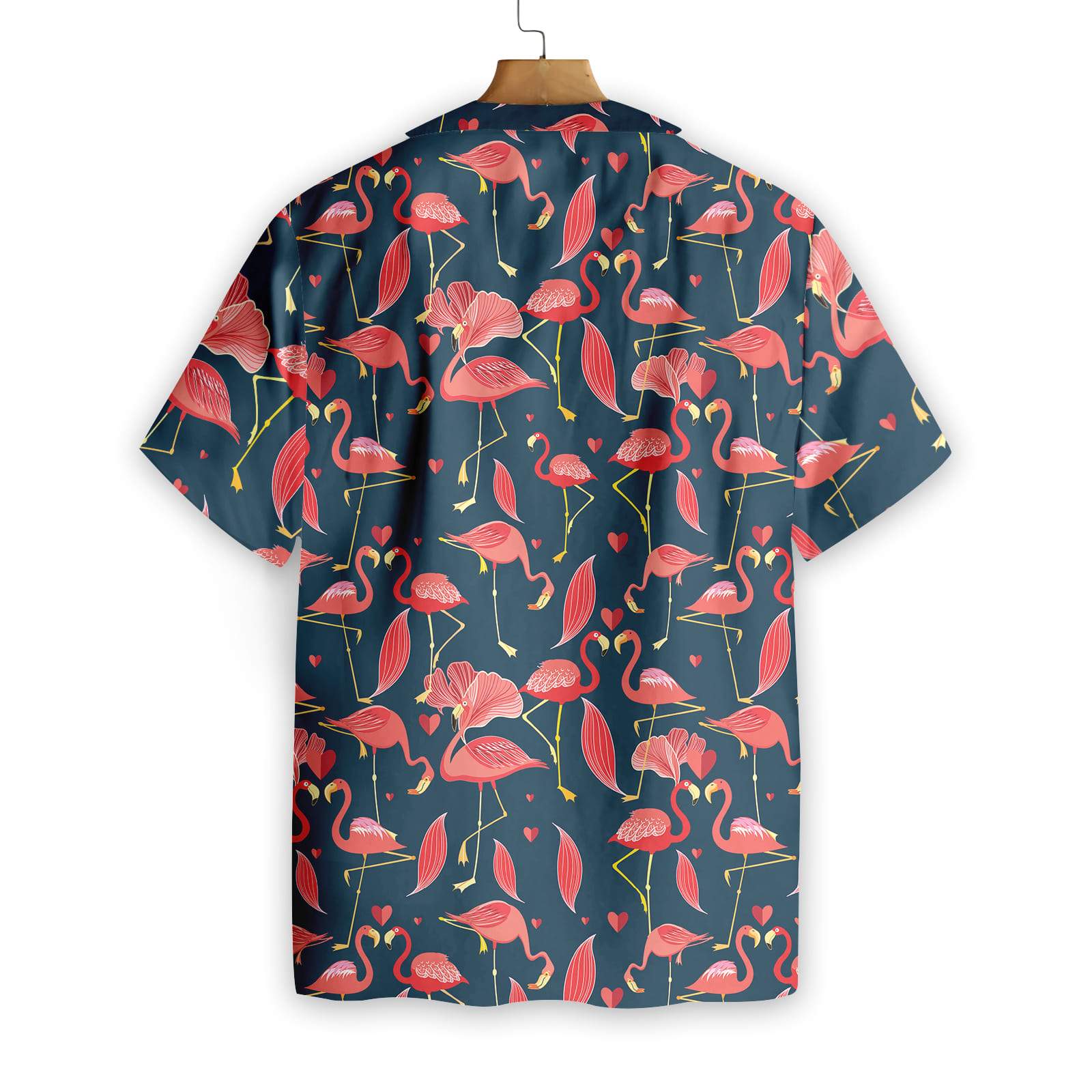 Flamingo Love Hawaii Shirt Love Heart Flamingo Hawaiian Shirt Flamingo Aloha Shirt