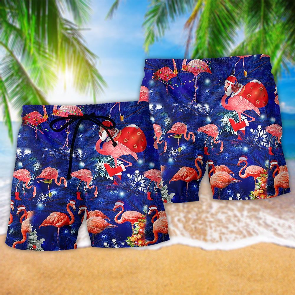 Flamingo Love Life Pink Trendy Aloha Hawaiian Beach Shorts