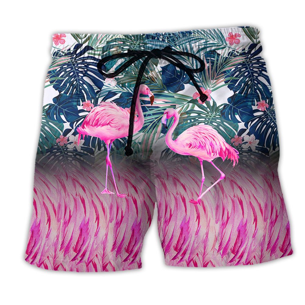Flamingo Lover Pink Trendy Aloha Hawaiian Beach Shorts Flamingo Lover Pink Trendy Aloha Hawaiian Beach Shorts