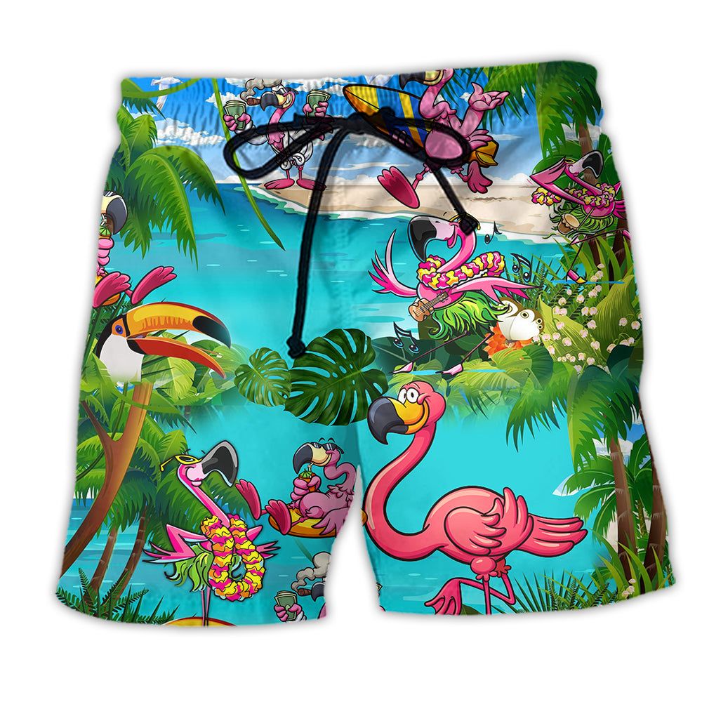 Flamingo Sometimes You Just Need To Chill Trendy Aloha Hawaiian Beach Shorts Flamingo Sometimes You Just Need To Chill Trendy Aloha Hawaiian Beach Shorts