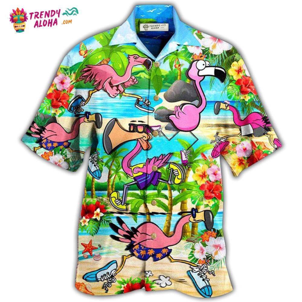 Flamingo The Running Flamingoes Hawaiian Shirt – Trendy Aloha Flamingo The Running Flamingoes Hawaiian Shirt – Trendy Aloha