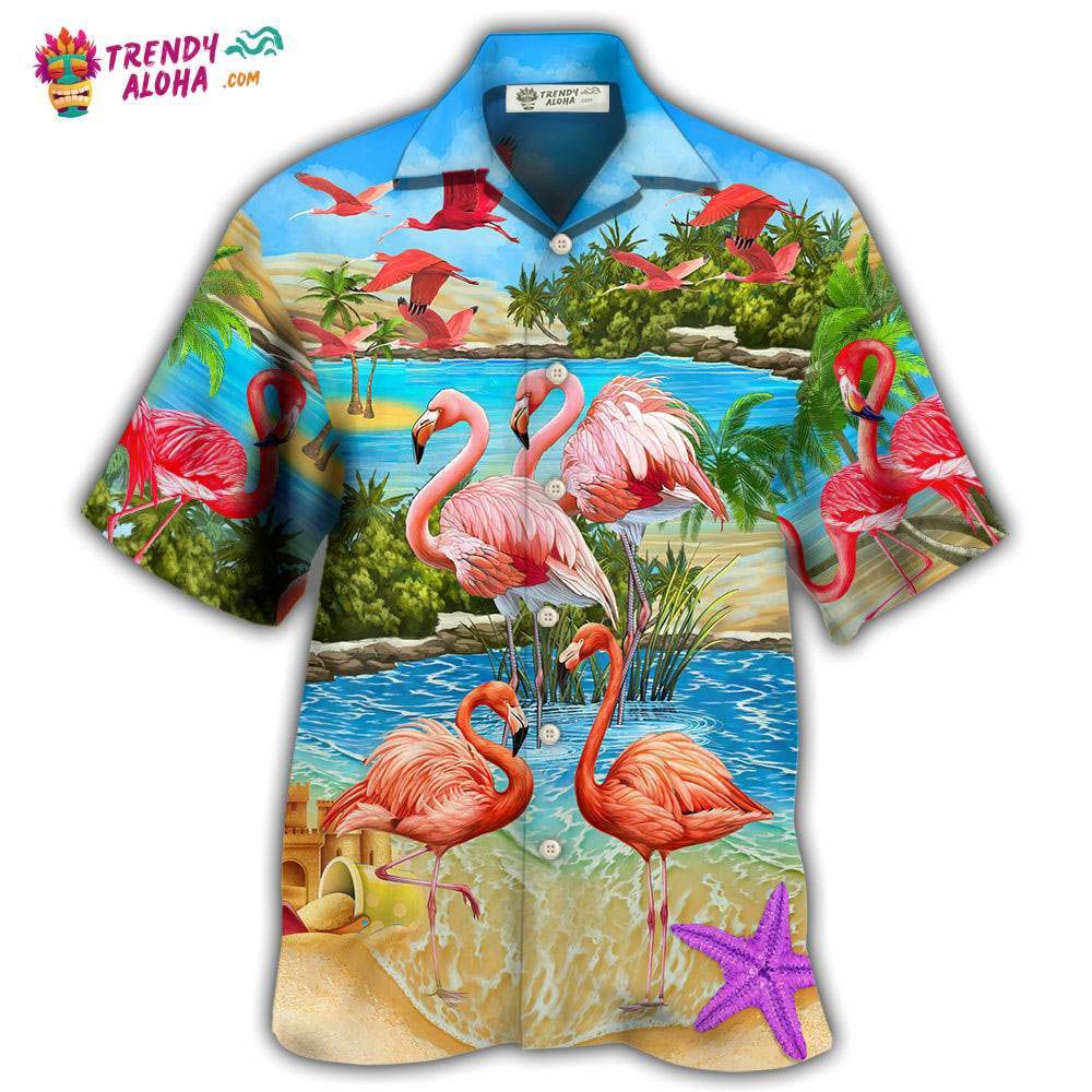 Flamingo Tropical Love Summer Style Hawaiian Shirt – Trendy Aloha Flamingo Tropical Love Summer Style Hawaiian Shirt – Trendy Aloha
