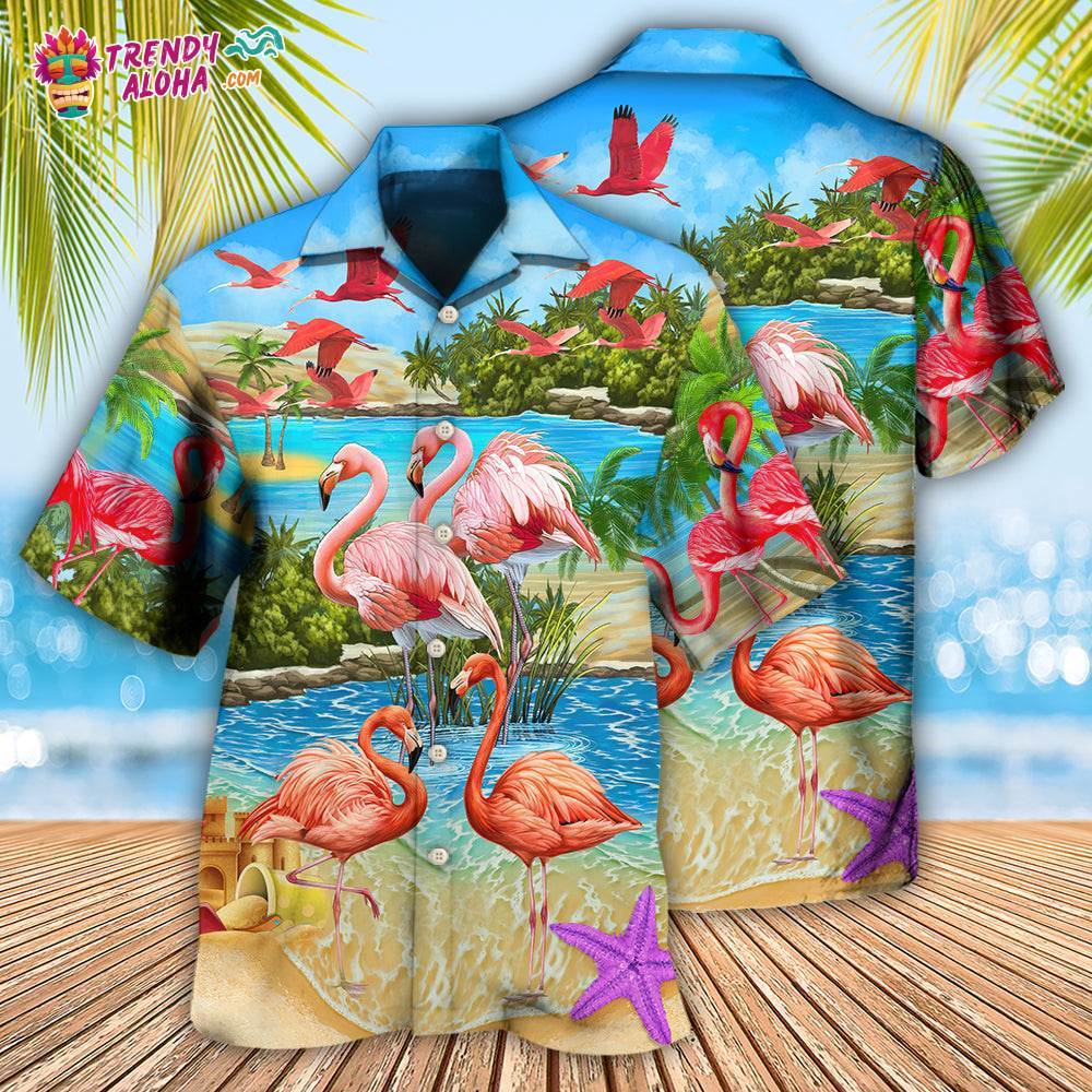 Flamingo Tropical Love Summer Style Hawaiian Shirt – Trendy Aloha