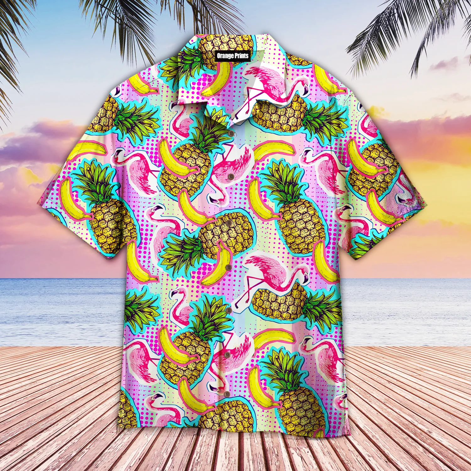 Flamingo With Summer Fruits Trendy Hawaiian Shirt Flamingo With Summer Fruits Trendy Hawaiian Shirt