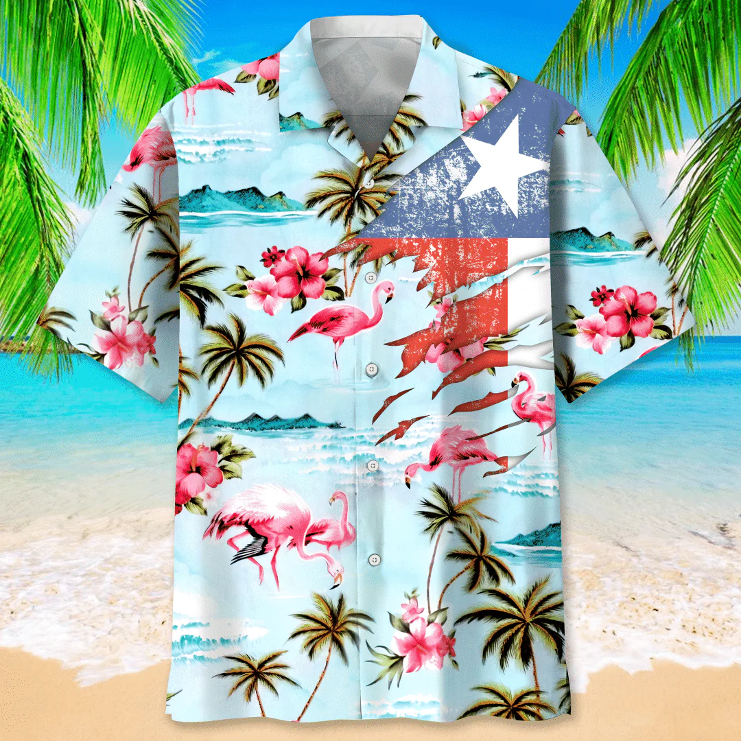 Flamingos Amidst Lush Tropical Plants Hawaiian Shirt