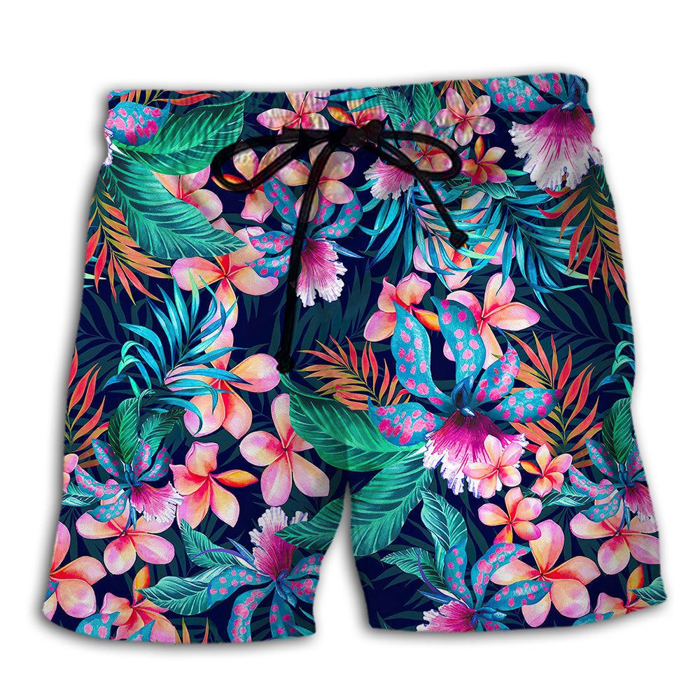 Floral Aloha Tropical Floral Summer Time Trendy Aloha Hawaiian Beach Shorts Floral Aloha Tropical Floral Summer Time Trendy Aloha Hawaiian Beach Shorts