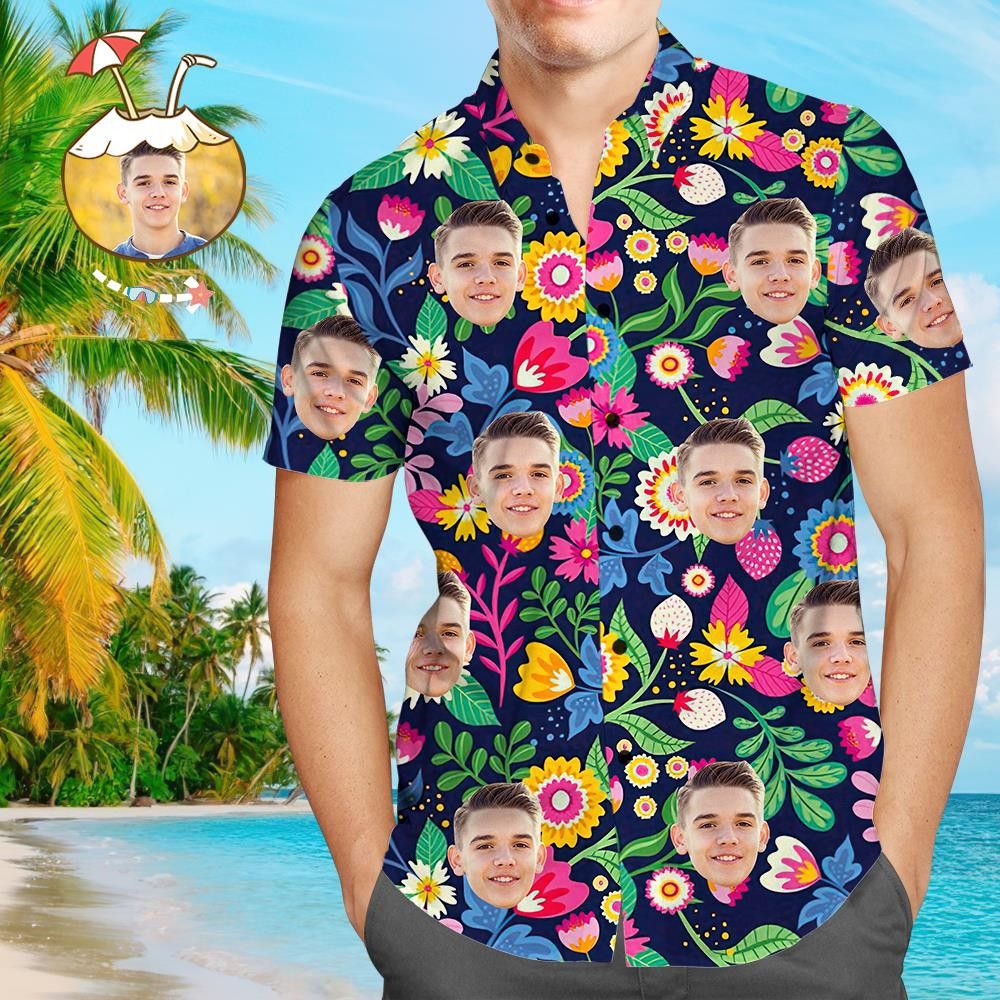 Floral Custom Photo Aloha Trendy Hawaiian Shirts For Men And Women