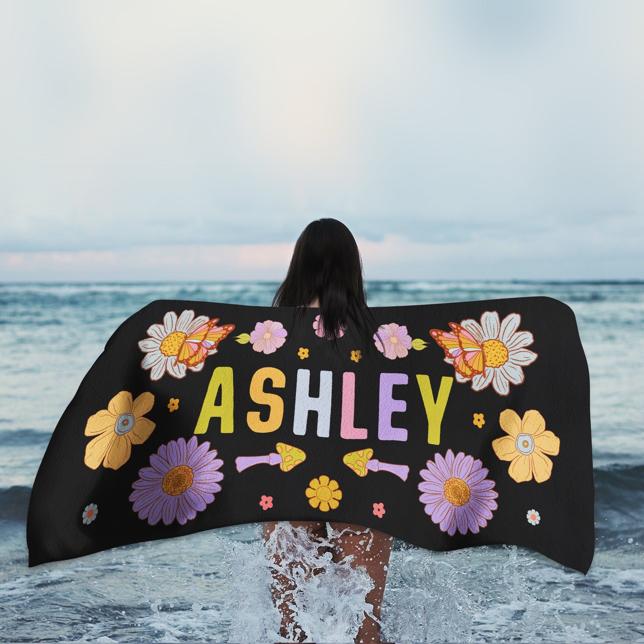 Floral Design Personalized Beach Towels Ideal Summer Vacation Days