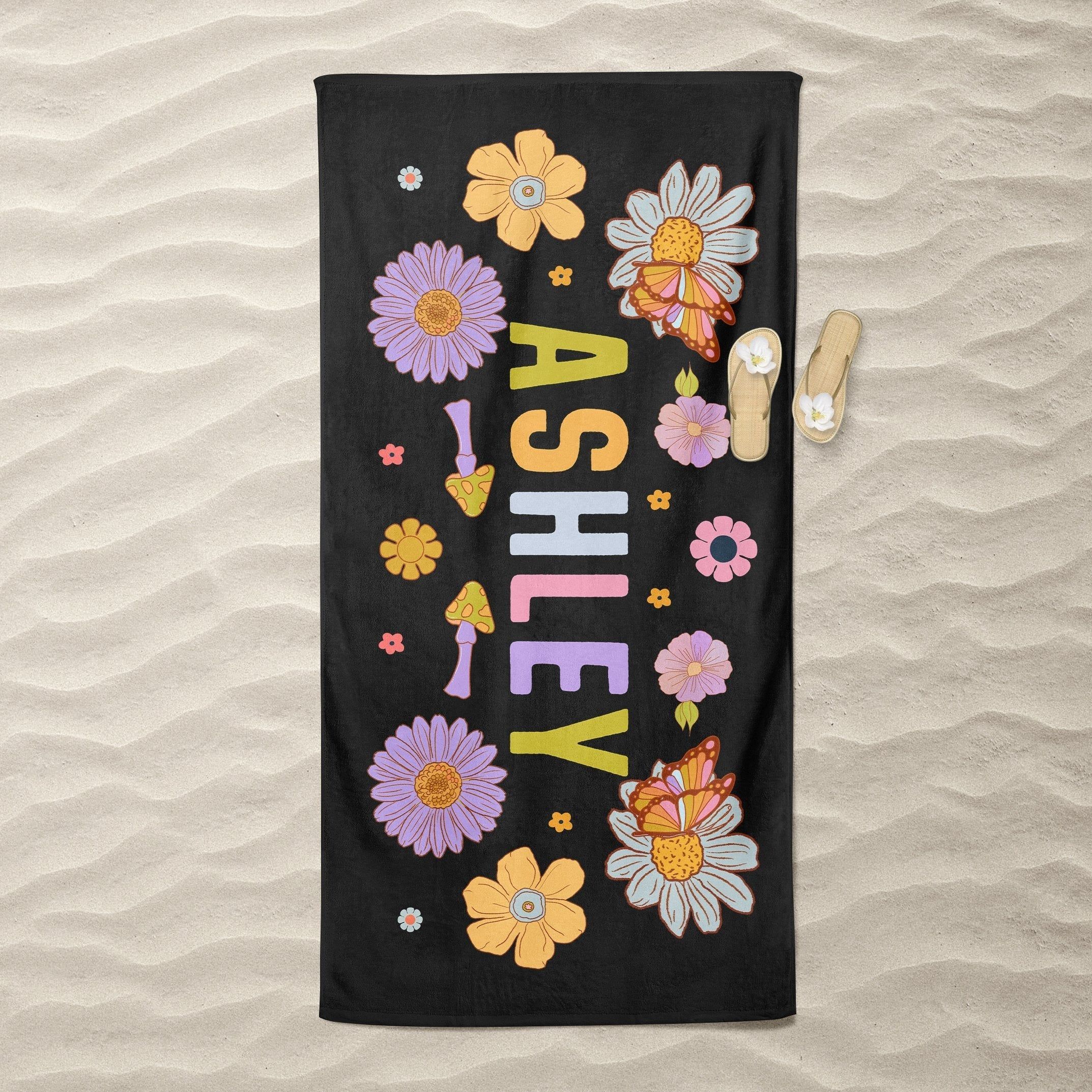 Floral Design Personalized Beach Towels Ideal Summer Vacation Days