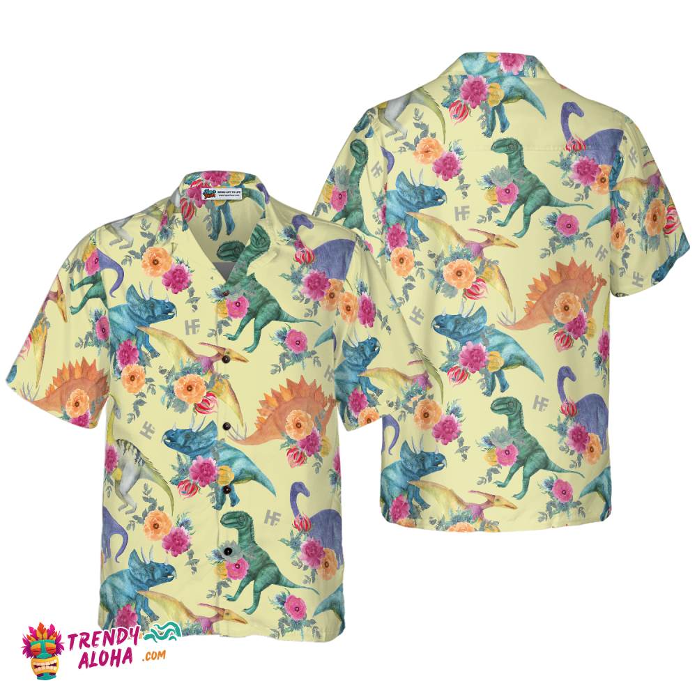 Floral Dinosaurs Hawaiian Shirt