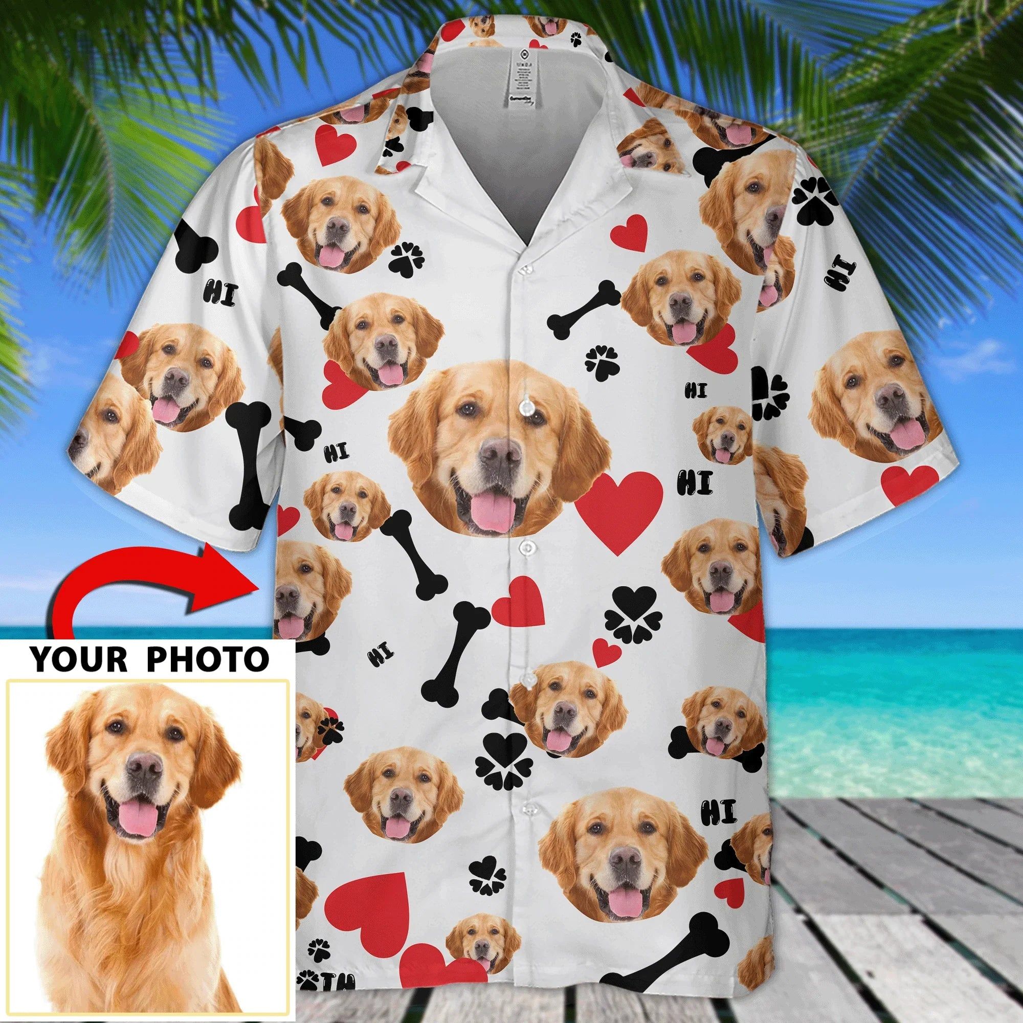 Floral Mirage: Custom Photo Face Tropical Hawaiian Shirt